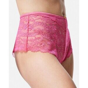 NWT $450 Versace Sakae Lace High-Waist Brief Panties Tropical Pink Size 2/ S